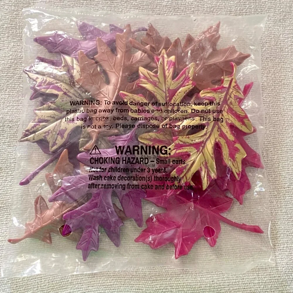 DecoPac Autumn Leaves Layon Cake Pie Leaf Decoration Fall Thanksgiving 12 Count